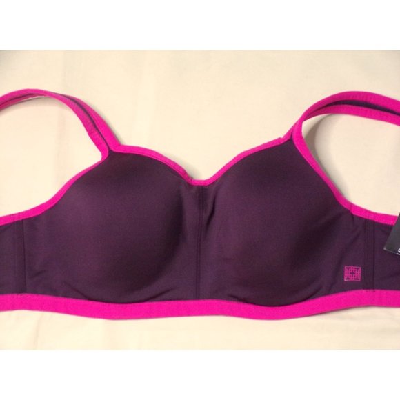 NATORI Power Yogi Sports Bra Convertible Underwire Purple 32D #731050 NEW $72 - Picture 5 of 8